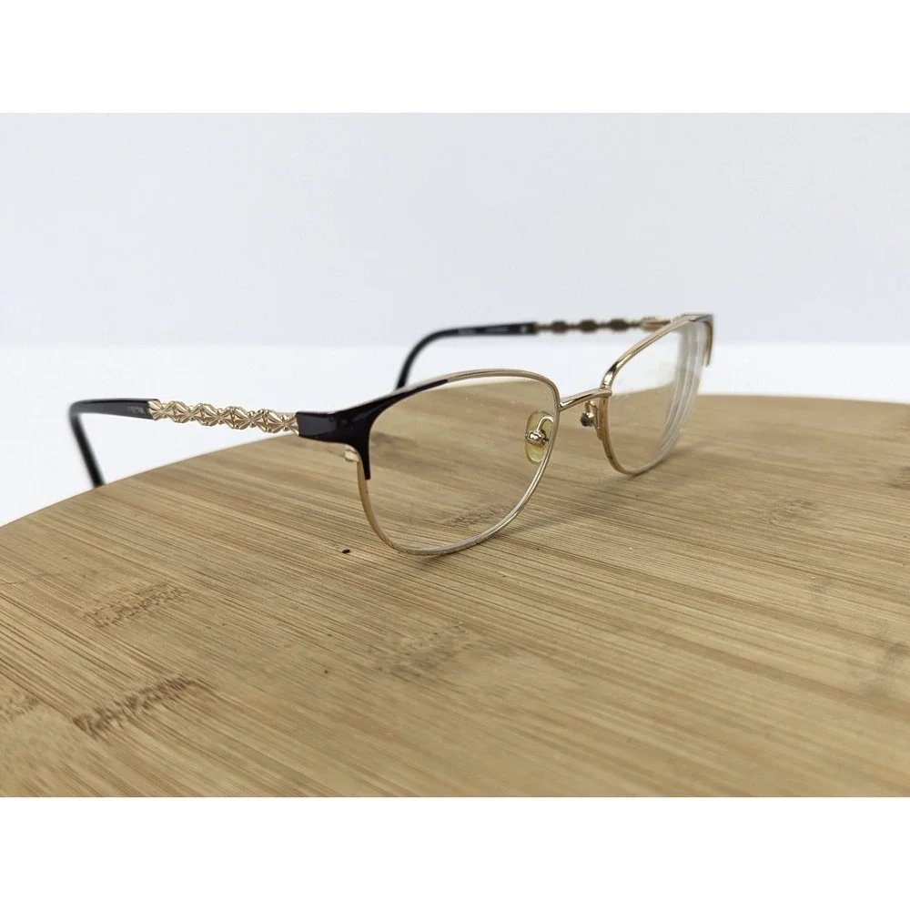 Bulova Caterbury Eyeglasses‎ Gold Burgundy Frames Only Eyewear